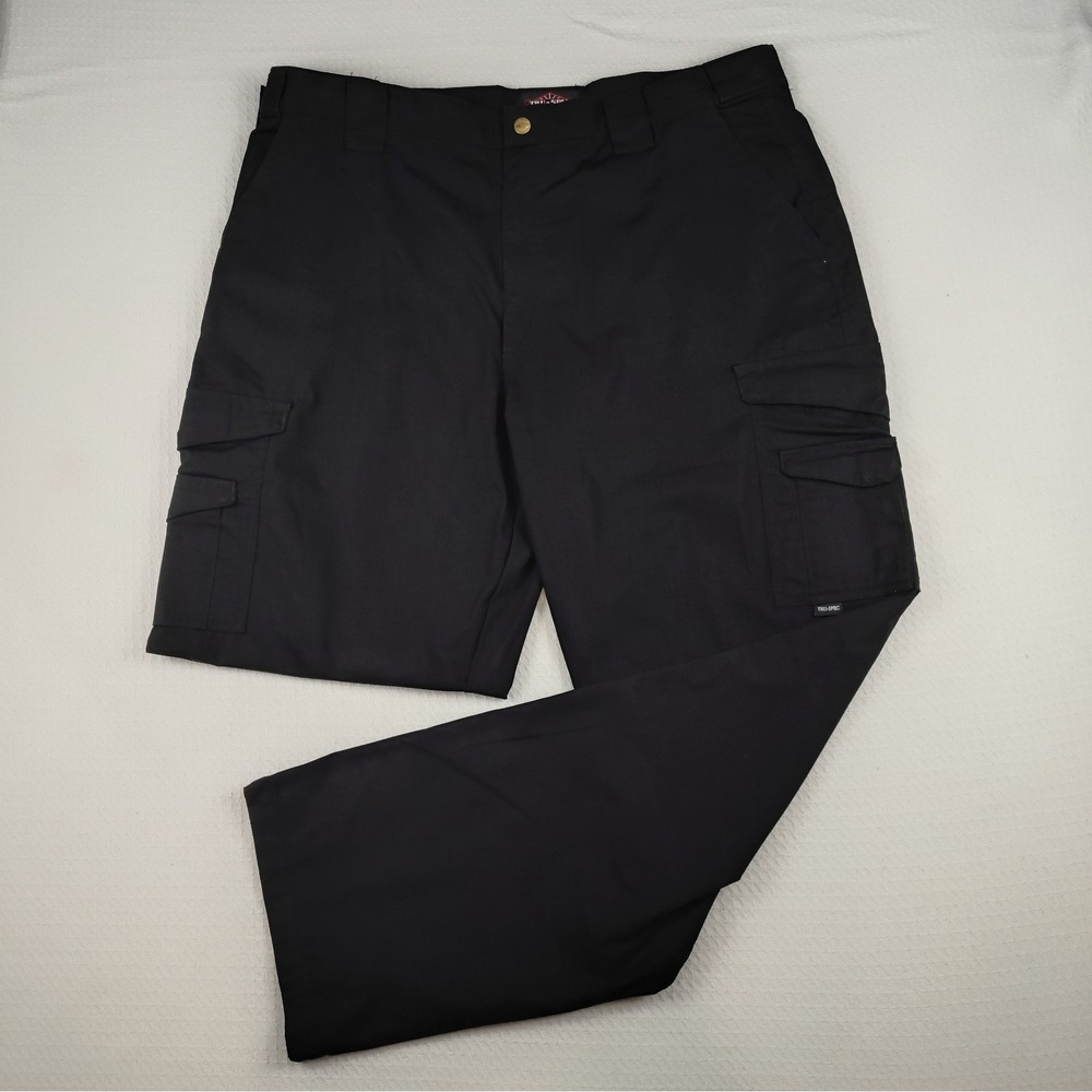 Tru-Spec Tactical Cargo Pants 40x34 Black Mens Ripstop Utility Work